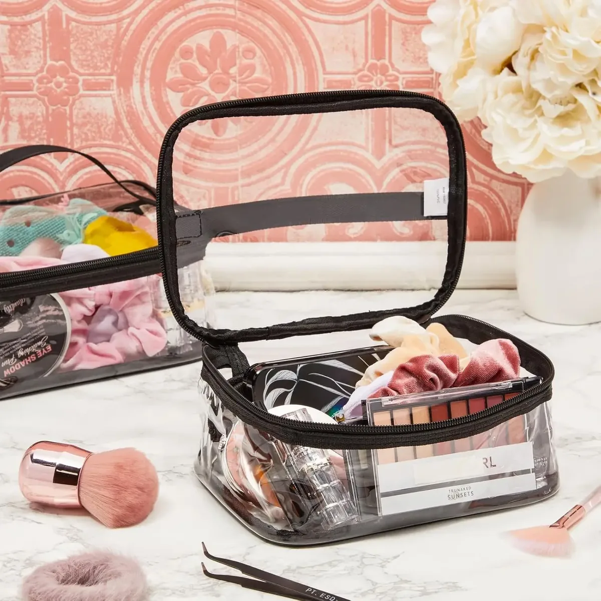 sacs de rangement de jouets transparents, sacs d'organisation de jouets en pvc transparent avec fermeture éclair, pochette de rangement de jouets étanche