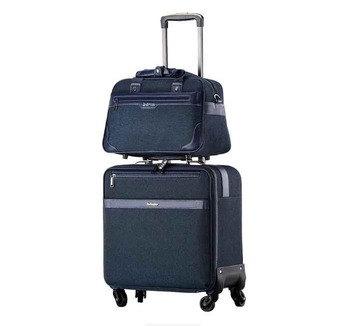 valise à roulettes pour homme, 18 pouces, sac de voyage, ensemble de valises en cuir pu pour homme