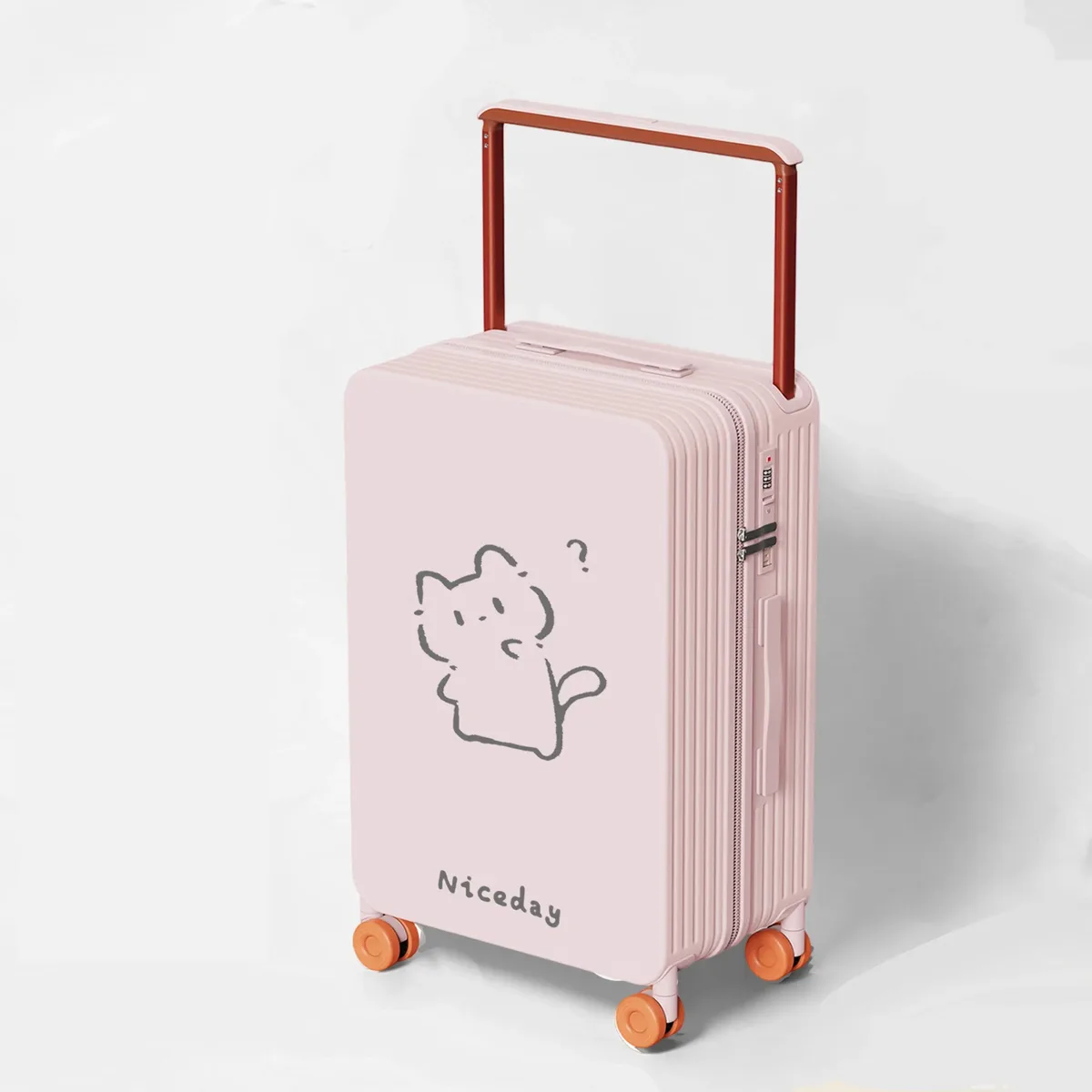 nouvelle valise large centrée 2026 pour femme avec roues silencieuses pivotantes, bagage de voyage mignon pour étudiants, bagage à main 24/26 pouces