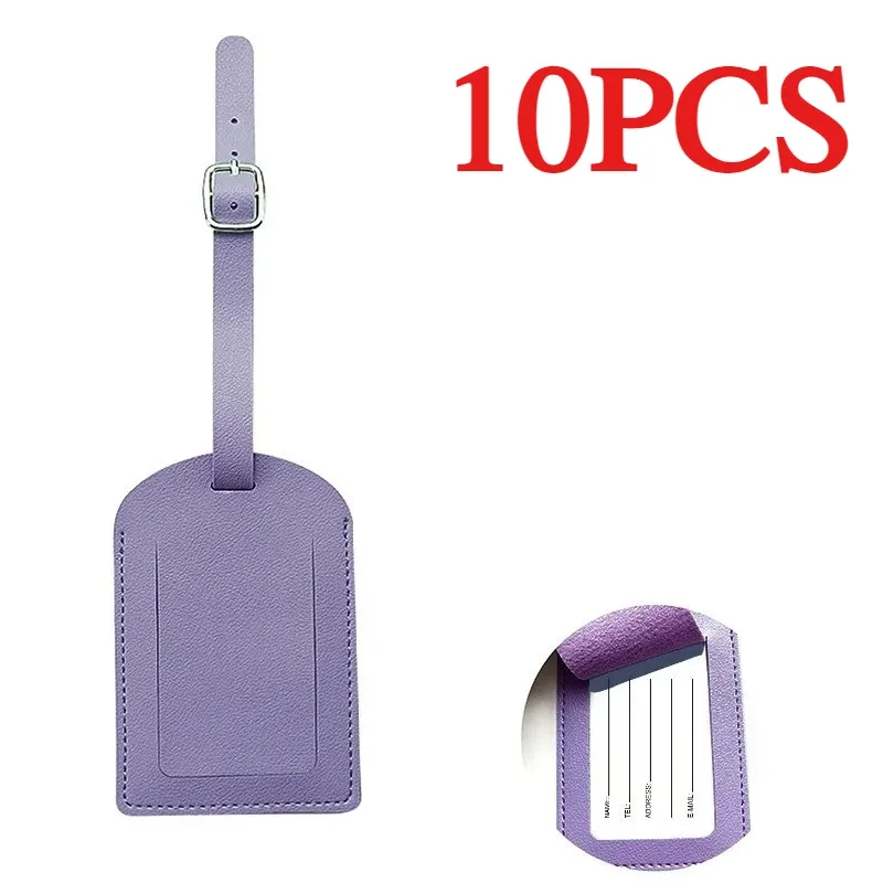 10 étiquettes de bagages en cuir pu lisse, multicolores, personnalisables avec nom, design créatif de carte d'embarquement d'avion, pour billets d'embarquement, cadeaux