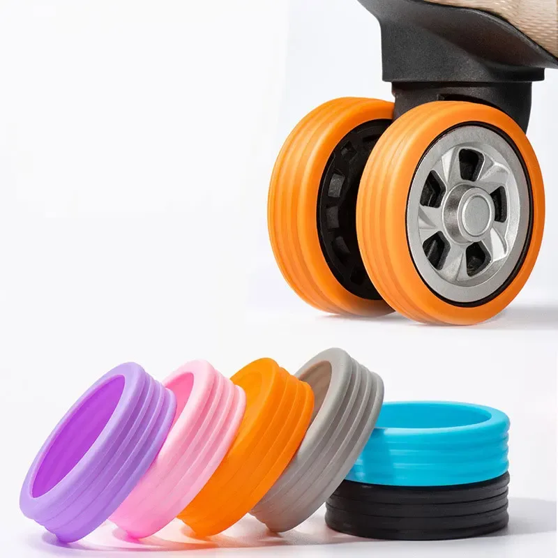 8 protections de roulettes de valise en silicone, réduisant le bruit, accessoires de voyage pour chariot