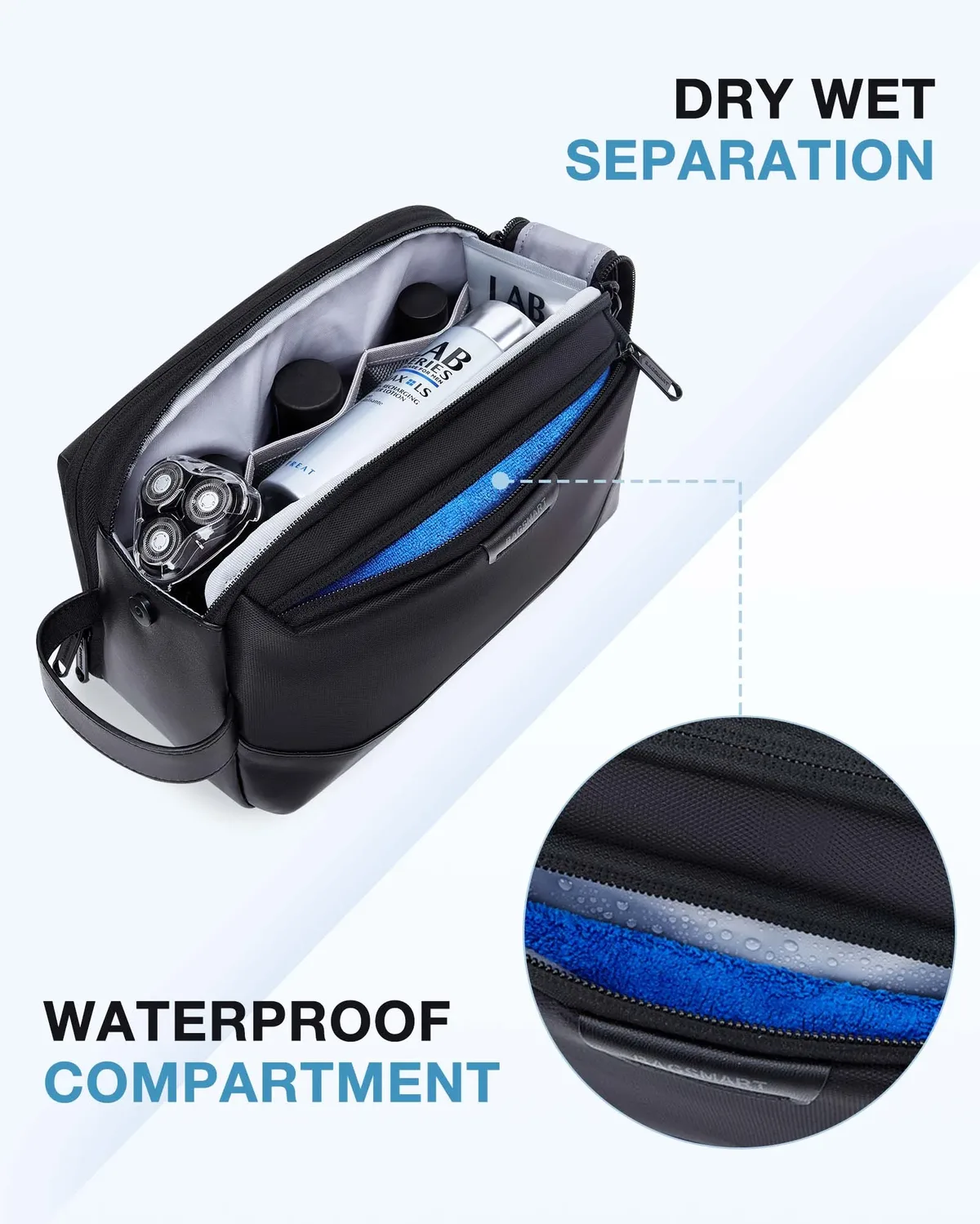 trousse de toilette pour hommes bagsmart grand organisateur de toilette kit dopp trousse de maquillage sacs à cosmétiques imperméables nécessaire de voyage pour hommes