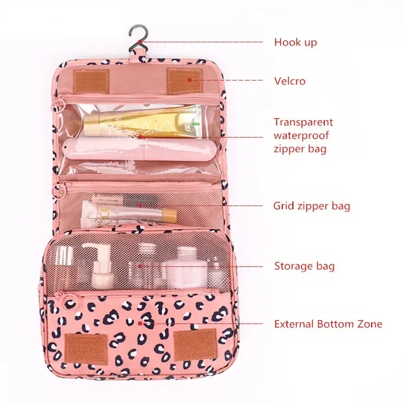 Crochet de voyage sac cosmétique femmes sac de maquillage étanche articles de toilette pochette de beauté unisexe salle de bain nécessaire maquillage organisateur de rangement