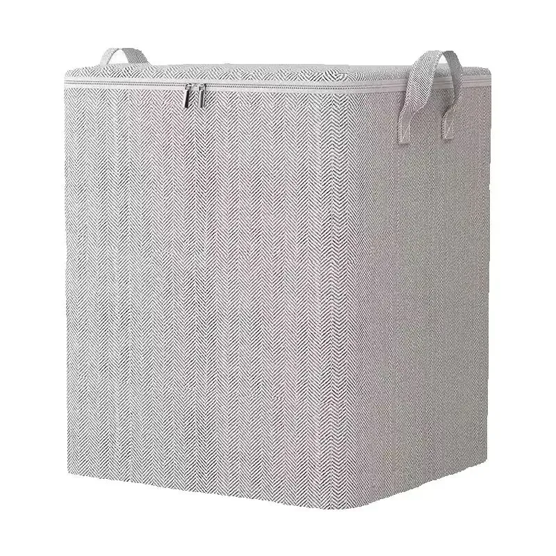 Sac de rangement pliable en tissu non tissé de grande capacité avec poignée, organisateur de garde-robe anti-poussière pour vêtements, couvertures et jouets
