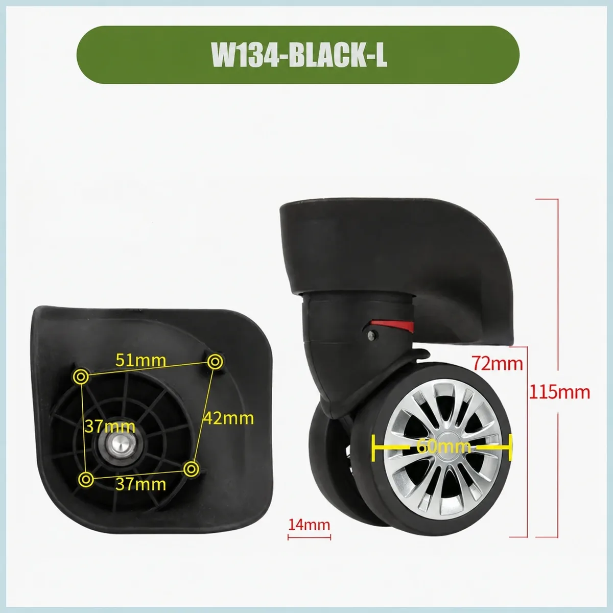 roues de remplacement universelles robustes pour sacs de voyage, roulettes silencieuses pour valises, chariots à bagages, rotation à 360°, durables et rapides