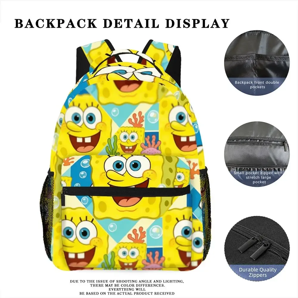sac à dos bob l'éponge, sac d'école de dessin animé, sac à dos de voyage léger pour garçons et filles