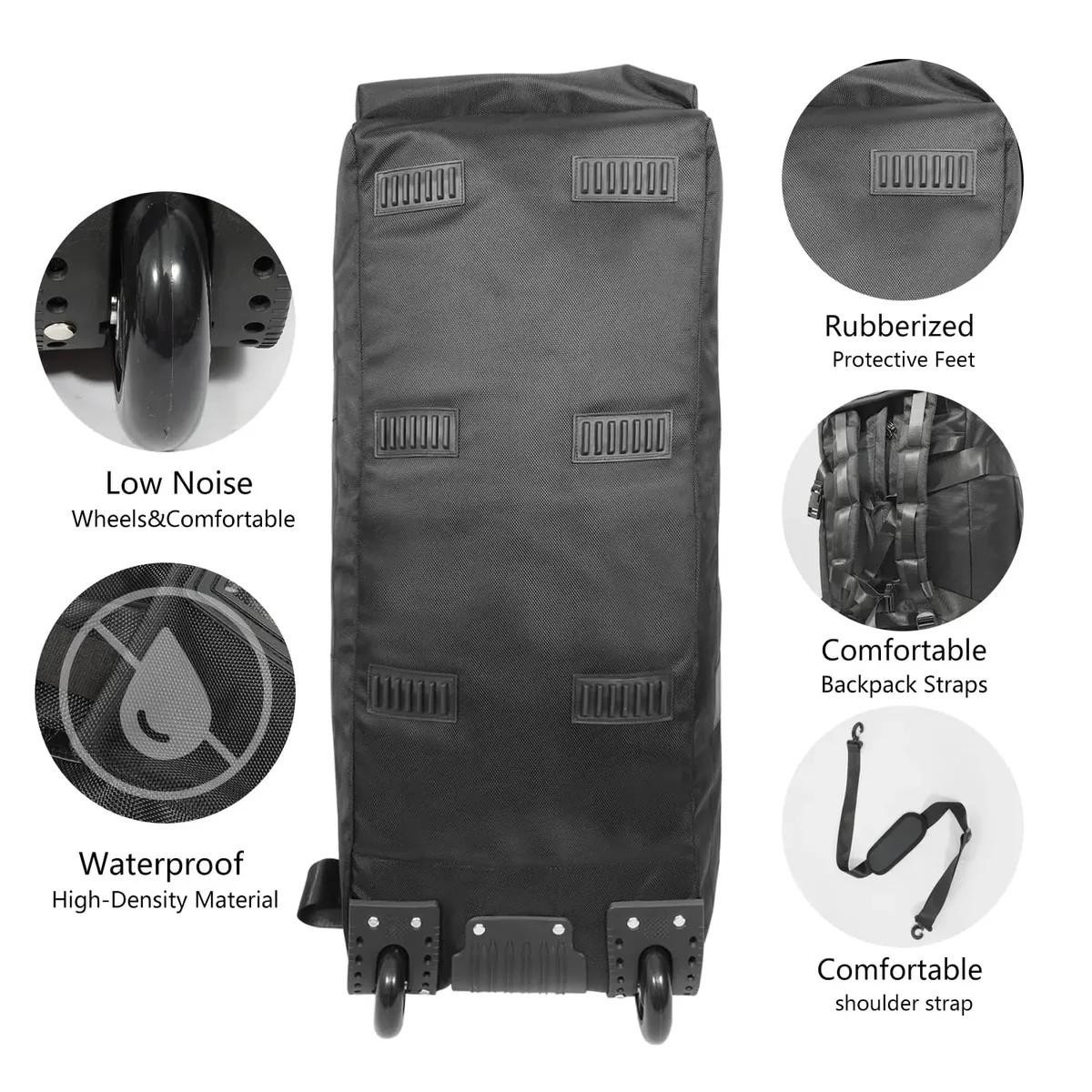 sac de sport roulant 80l avec roulettes sac de voyage pliable robuste de 31 pouces bagage à roulettes résistant à l'eau avec bandoulière