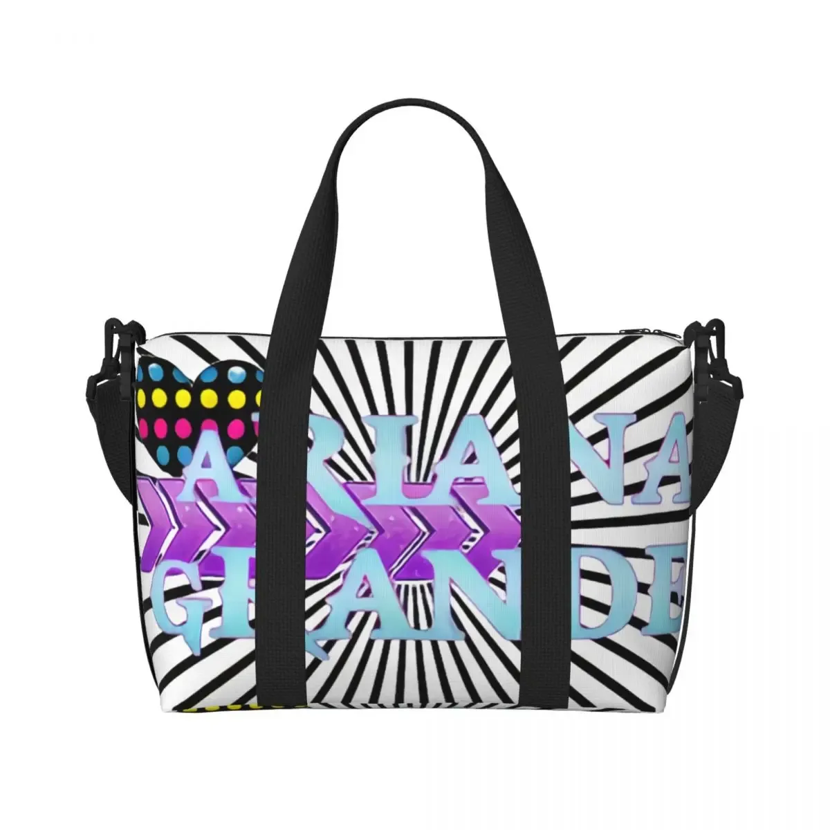 sac fourre-tout personnalisé ariana grande pop music pour femmes, sacs de voyage de grande capacité pour chanteur américain, plage, gymnastique