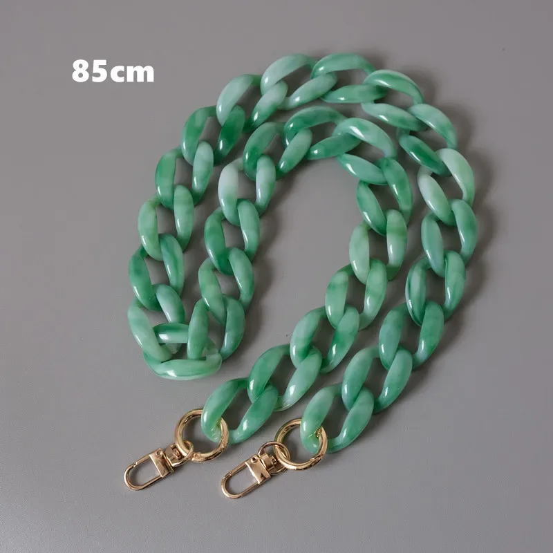 nouvelle chaîne de sac à main femme tendance, accessoire mignon en résine acrylique verte, sangle de luxe pour sac à bandoulière et pochette femme