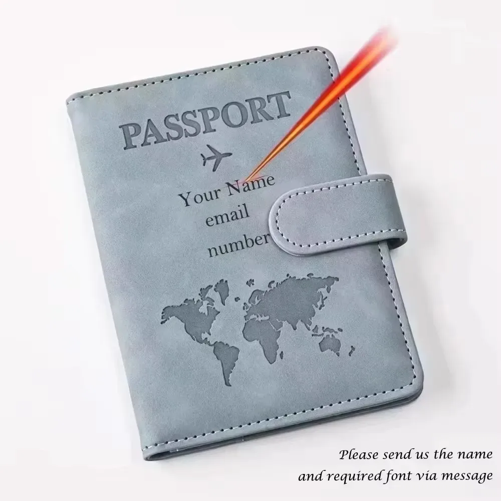 protège-passeport personnalisé avec nom pour couples, étui en cuir pu pour passeport, cartes d'identité et bancaires, accessoires de voyage, porte-passeport sur mesure, cadeau de voyage, organiseur de documents