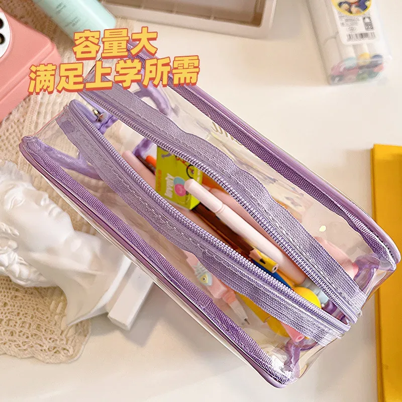 sanrio trousse de maquillage hello kitty trousse à cosmétiques étui à stylo transparent trousse de toilette de voyage étanche pochette de maquillage portable de grande capacité