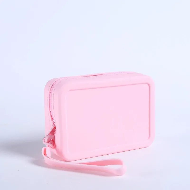 trousse de maquillage de voyage en silicone souple, adaptée aux cosmétiques et articles de toilette, réutilisable, facile à nettoyer, idéale pour les voyages