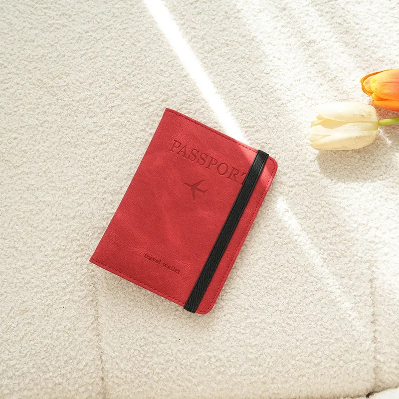pochette de voyage rfid anti-électronique 2026, étui en cuir pu simple et élégant, porte-documents multifonctionnel, portefeuille de voyage