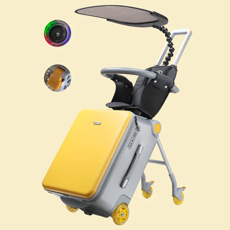 voyager en style avec de grandes valises avec une conception de siège enfant et des roues spinner, un bagage roulant extensible de 20 pouces