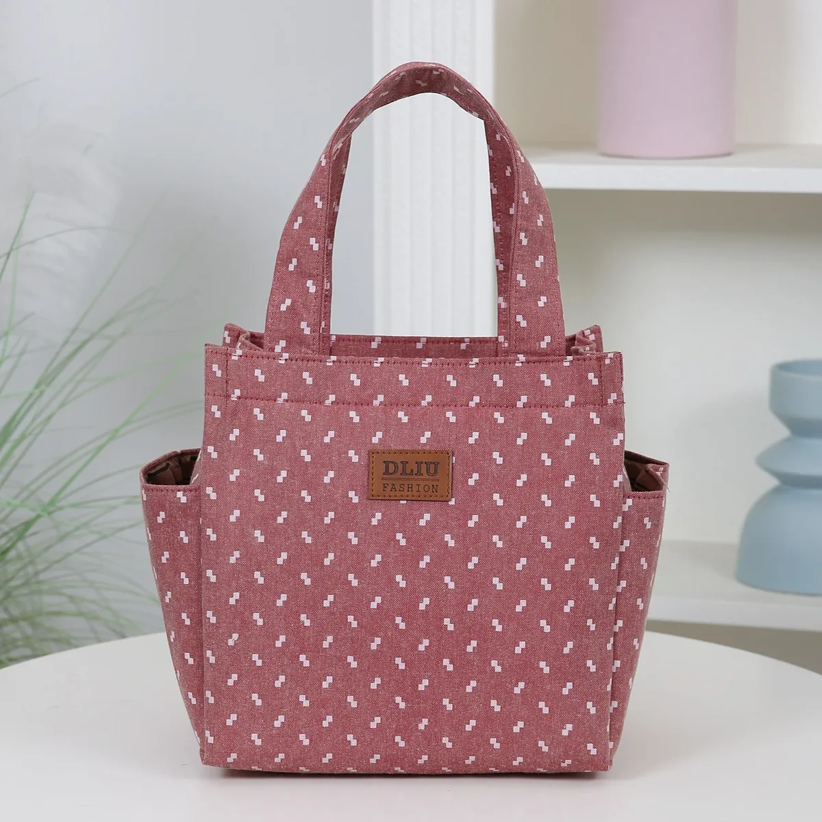 sac fourre-tout en tissu, sac de rangement pour boîte à lunch, sac à lunch, sac polyvalent pour les trajets de travail, adapté pour les sorties shopping et l'utilisation quotidienne.