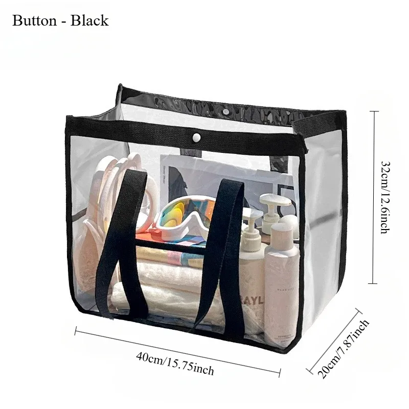 sac de rangement transparent à fermeture éclair avec poignée, grand organisateur de voyage pour la maison et les déplacements, design durable et pratique
