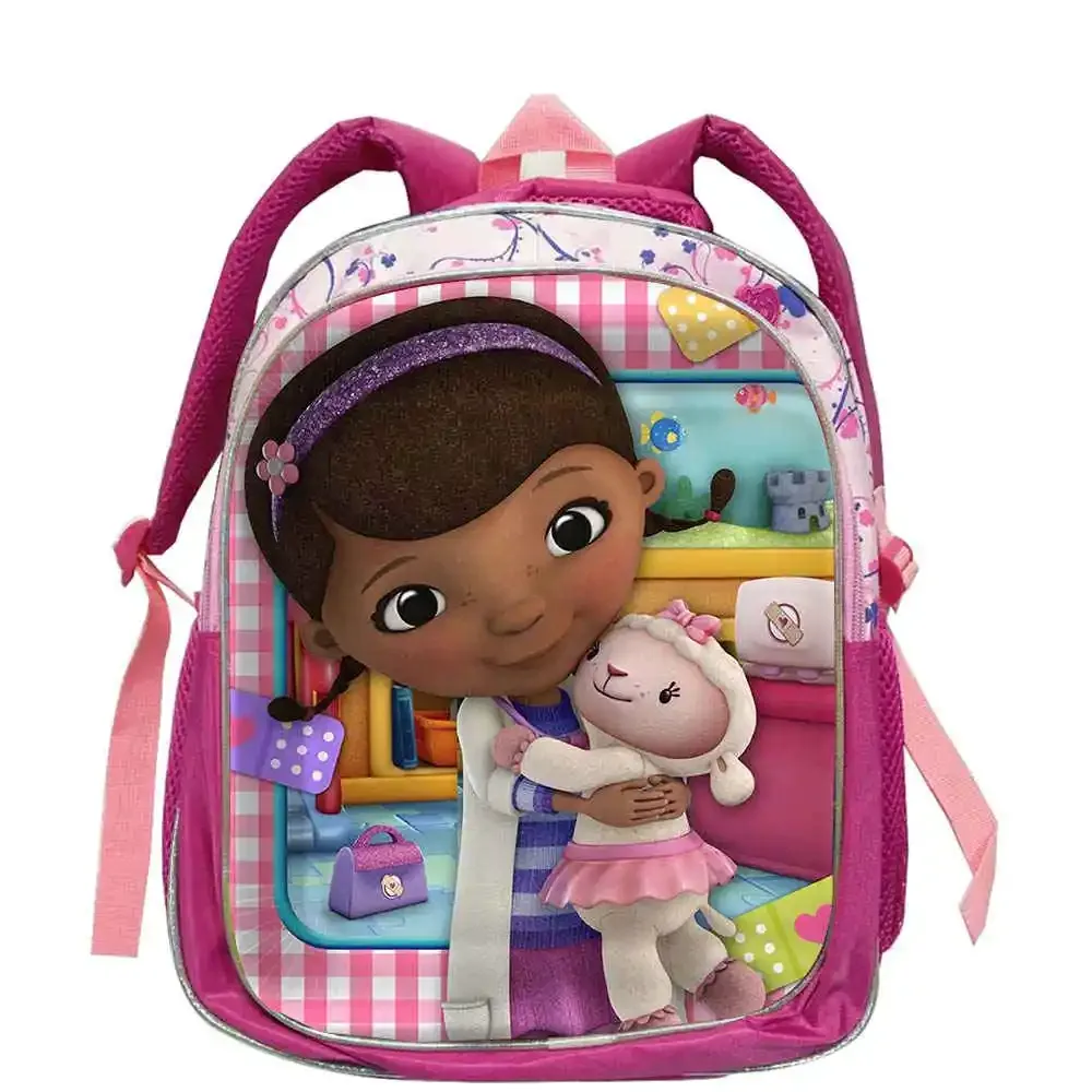 sac à dos d'école doc mcstuffins pour garçons et filles, 12 pouces, sac à dos pour élèves de maternelle, sac à dos à la mode pour étudiants, mochila