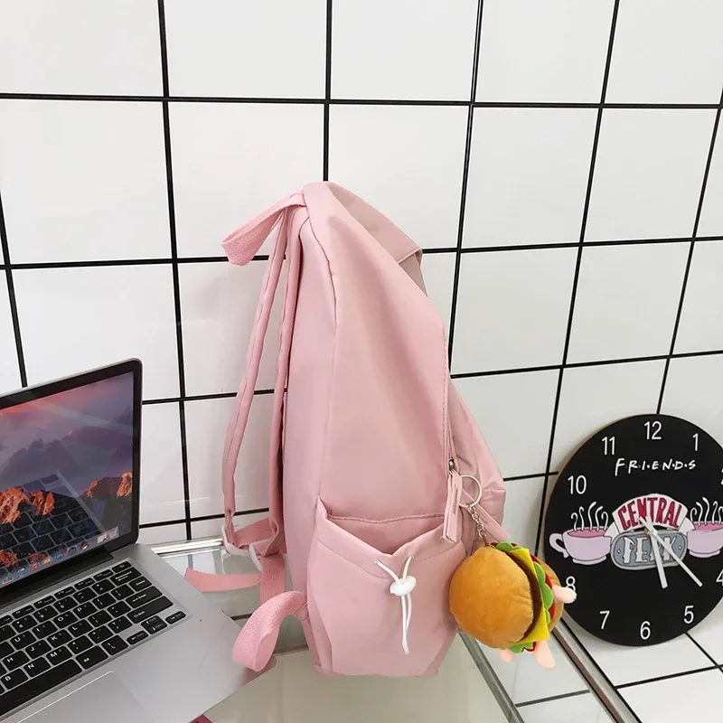cartable de mode pour adolescents imperméable à l'eau en nylon filles sac à dos mignon femmes sac à dos pour ordinateur portable sac de voyage noir rose bookbag unisexe