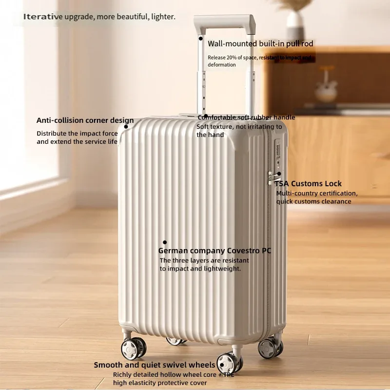 petite valise ultralégère de 14 pouces, bagage à main de 20 pouces, étui de voyage léger, bagage à main spring airlines avec telesco