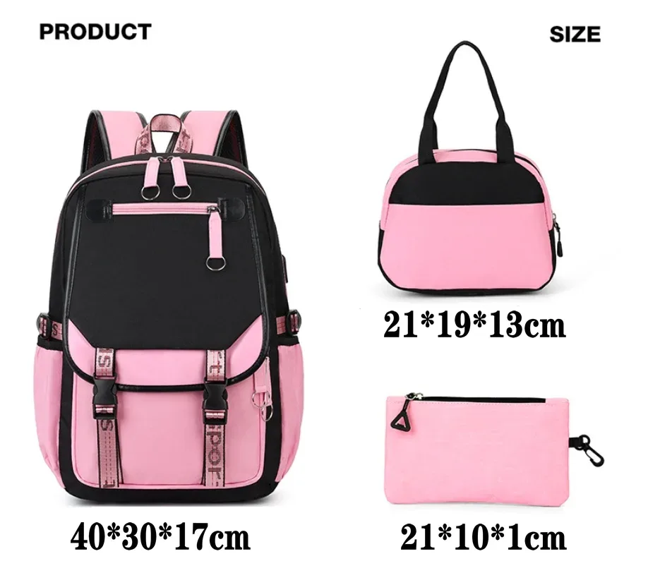 sacs à dos imprimés kpop demon hunters pour adolescentes, sacs à bandoulière, trousse à crayons, ensemble de sacs d'école pour étudiants, mochila de voyage