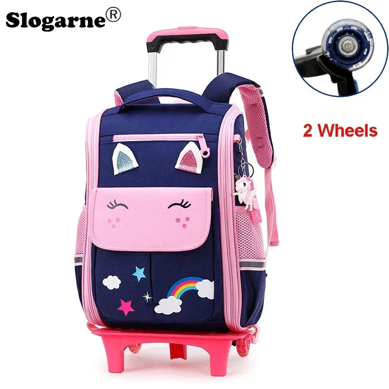 sac à dos d'école à roulettes pour enfant fille et garçon