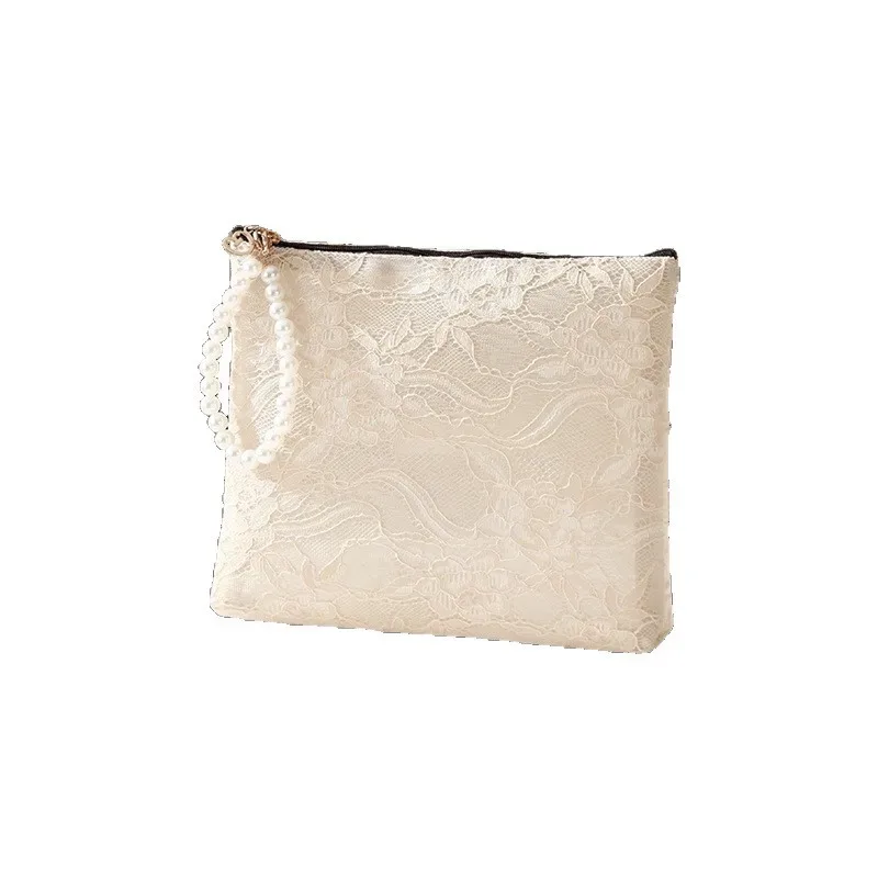 sac à cosmétiques en dentelle douce, pochette de toilette de voyage, étui de rangement, trousse de toilette pour accessoires de maquillage, clés de téléphone, porte-monnaie