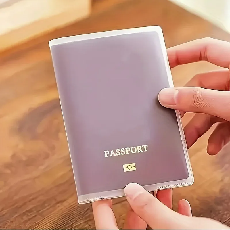 [porte-passeport] porte-passeport durable avec plusieurs emplacements pour cartes, protection de documents résistante aux rayures - transparent