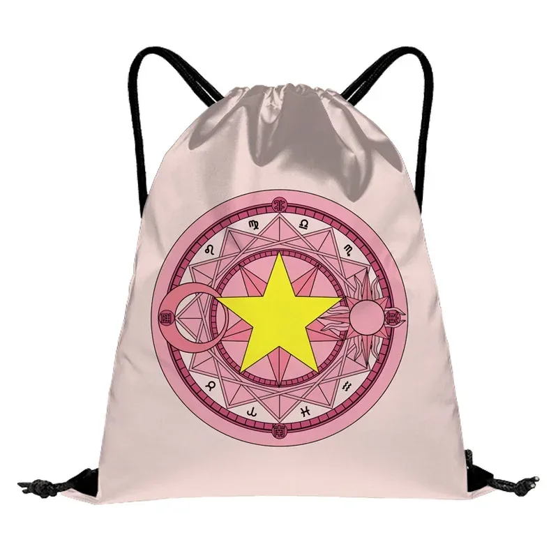 anime card captor sakura sling shopping bags, proximité wstring, double shoulder backpack