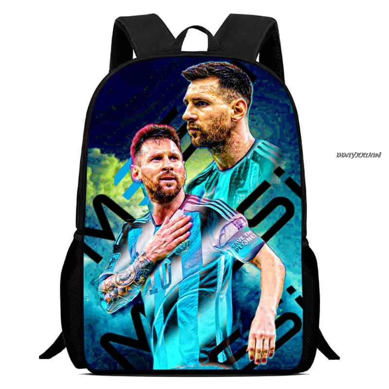 sac à dos scolaire dessin animé messi unisexe pour enfants de 5 à 8 ans - sac à dos léger ergonomique et protecteur de la colonne vertébrale pour l'école