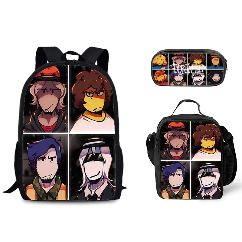 3 pièces ensemble forsaken gubby sac à dos pour les étudiants livre sac luch sac étui pécial forsaken gubby sac à bandoulière enfants cadeaux de noël