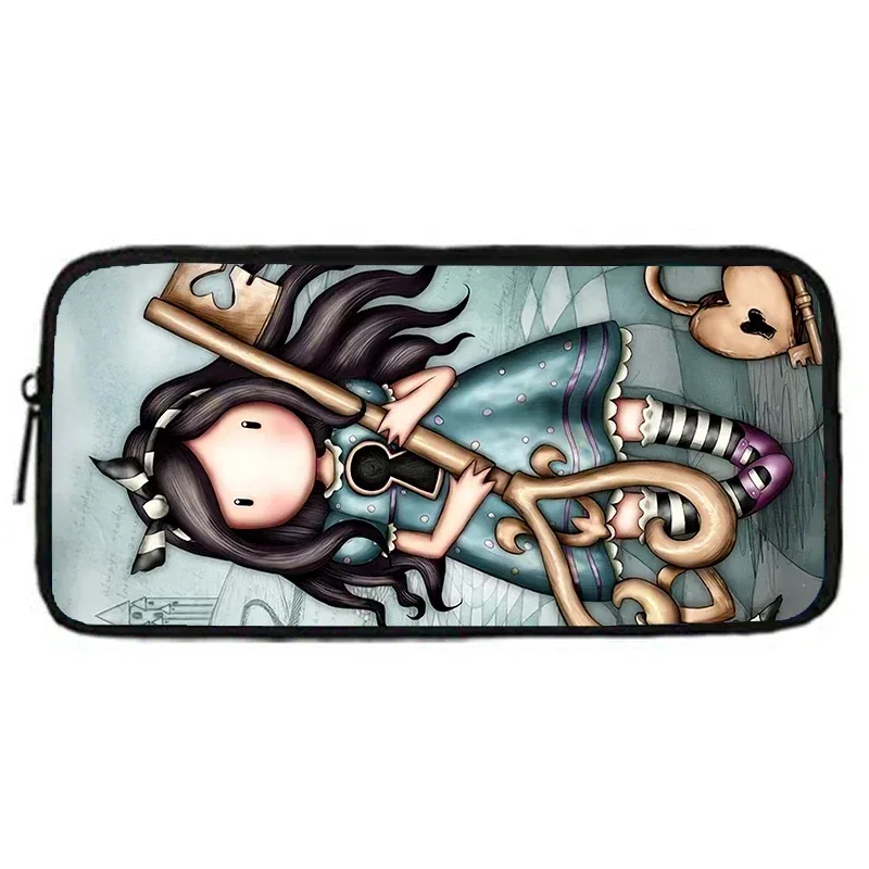 gorjuss santoro sacs à crayons pour enfant, sacs à crayons d'école pour enfants cerveau de dessin animé pour filles, grande et simple trousse à crayons pour enfants