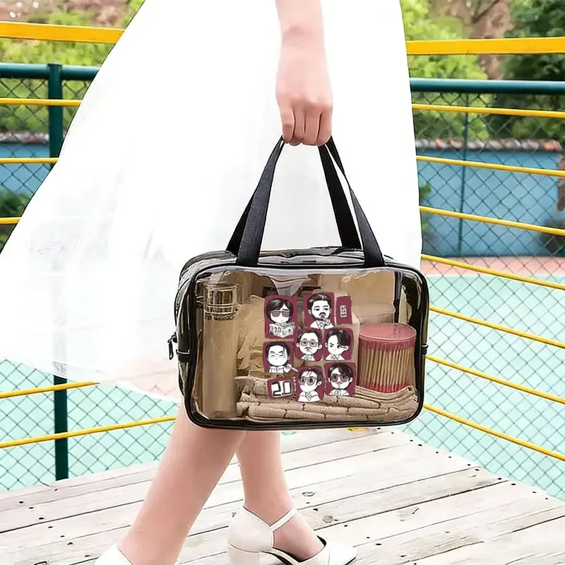 trousse de maquillage portable en pvc avec fermeture éclair, durable et tendance, cadeau pour fans k-pop, étui à crayons, sac cosmétique – tournée mondiale arirang 2026