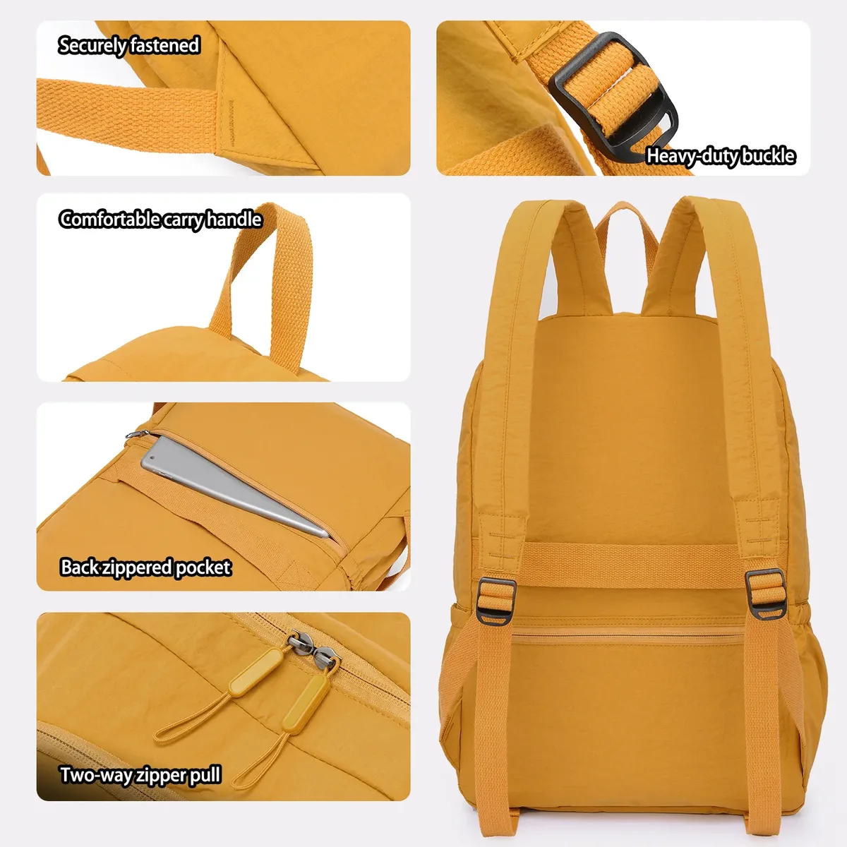 sac à dos pratique et élégant, grande capacité, unisexe, décontracté, résistant à l'eau, en nylon, pour voyage, pour ordinateur portable, pour les déplacements quotidiens
