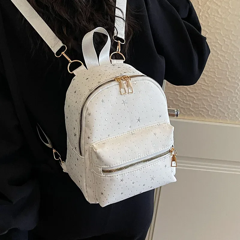sac à bandoulière décontracté grande capacité, mini sac à dos étanche simple pour étudiant, petit sac à dos de voyage style coréen pour femme