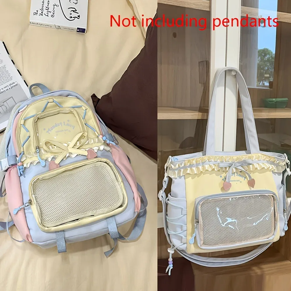 ensemble de sacs pour femmes, sac anti-douleur deux pièces (licieux un typepo et devrait être un sac à dos), sac à dos de rentrée scolaire, sac à dos léger et mignon en dentelle