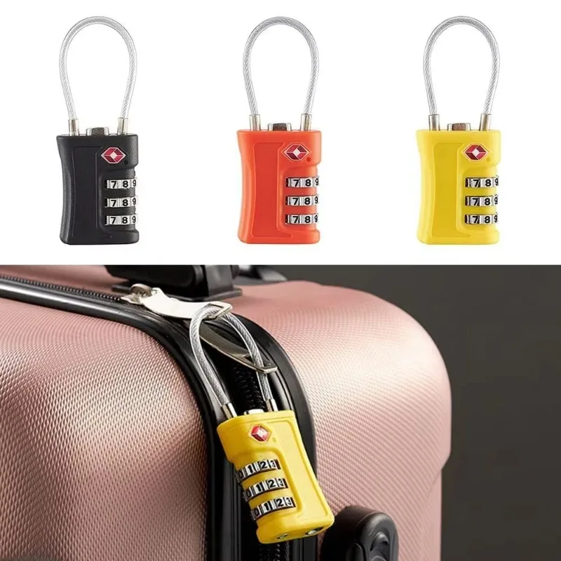 Serrure douanière TSA à 3 chiffres, serrure à mot de passe modifiable, serrure numérique en alliage de Zinc, serrure antivol pour valise et bagages pour avion