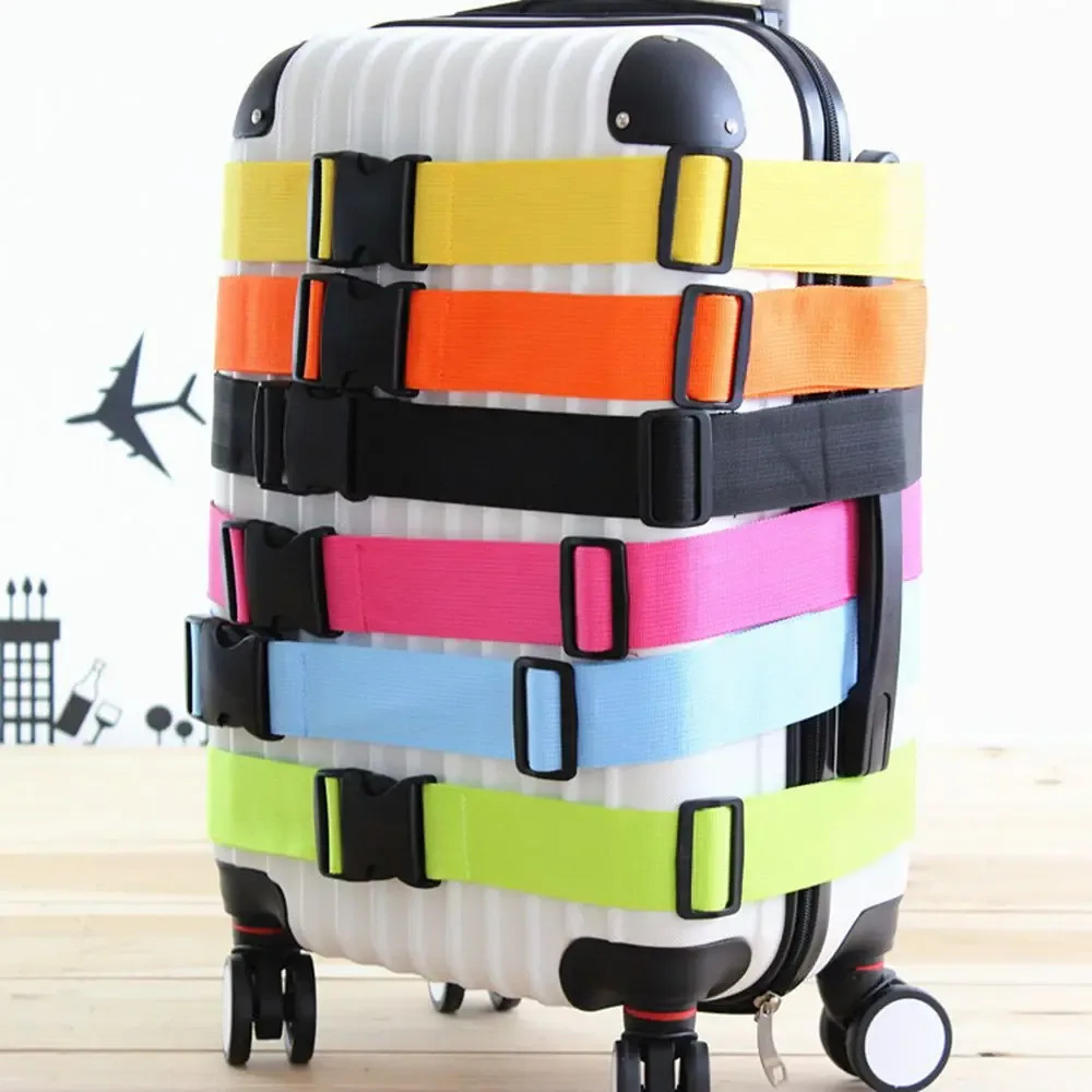 Sangles de sécurité réglables pour bagages, sans mot de passe, corde d'attache Anti-perte, ceinture d'emballage, sangle à boucle de bagage, ceintures de valise fixes