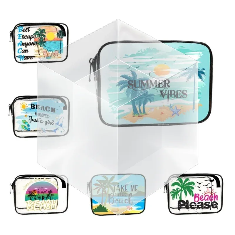 sac à cosmétiques de voyage transparent en pvc, 1 pièce, organisateur de maquillage portable, parfait pour les voyages d'été