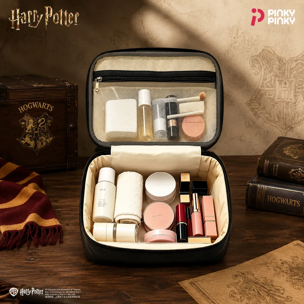 sac cosmétique pinky harry potter, trousse de toilette, sac à lunch, sac à main multifonctionnel pour les trajets quotidiens, les sorties, les cadeaux pour les étudiants et les femmes