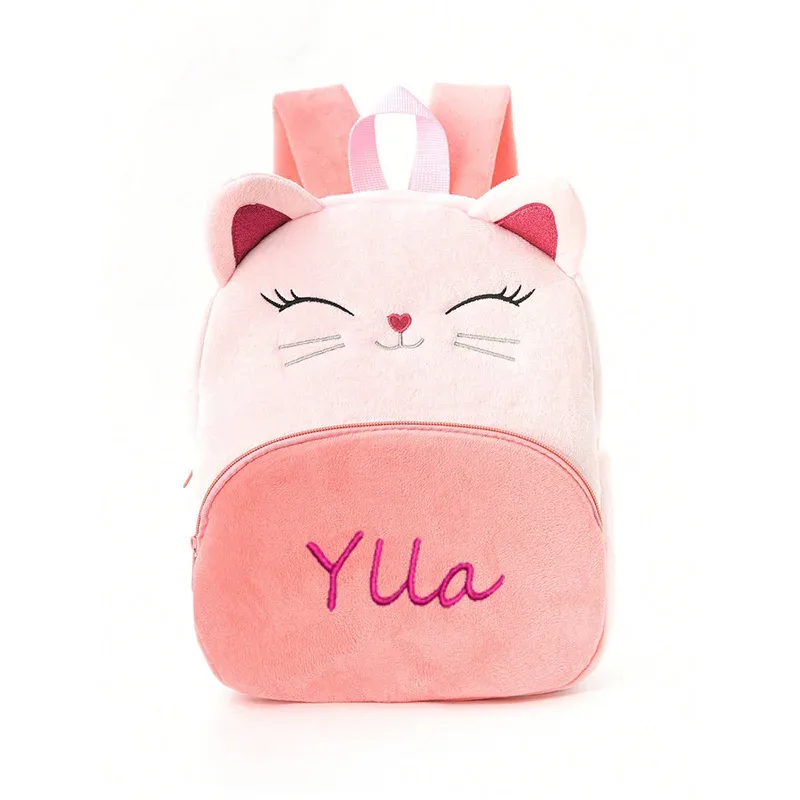 sac à dos en peluche de dessin animé multi-documents avec nom personnalisé pour enfants, sac pour enfants, mignon, maternelle