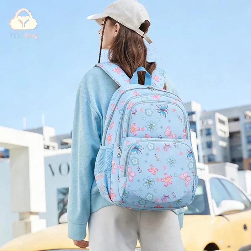 sacs à dos scolaires à motif de papillons et de fleurs, trousse à crayons, ensemble de trois pièces, nouveaux sacs à dos de haute qualité pour garçons, filles et adolescents