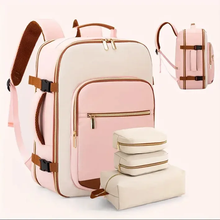 lot de 4 sacs à dos de voyage 40l pour femmes, grand sac à dos cabine pour avions, sac de voyage pour effets personnels, sac de voyage étanche, essentiel de voyage