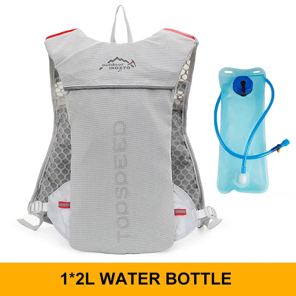 sac à dos ultraléger pour hommes, 5l, pour course en plein air, gilet d'hydratation, jogging, respirant, pour marathon, vélo, bouteille d'eau, 500ml