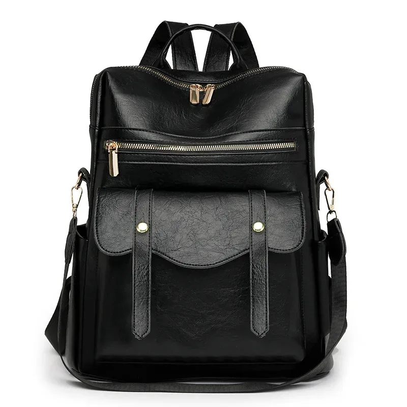 sac à dos en cuir souple de haute qualité pour femmes, nouveau style britannique, sac d'école polyvalent pour célébrités d'internet avec matériau pu