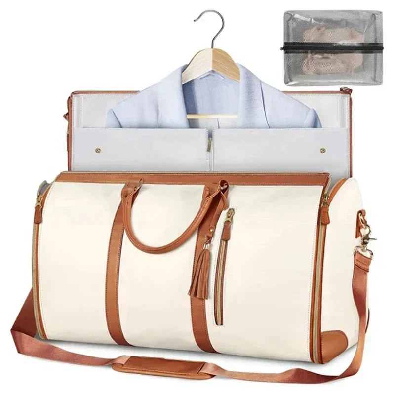 sac de sport pliable de grande capacité, sacs de voyage pour vêtements, sac à main pliable, fourre-tout imperméables convertibles en pu, sacs de fitness en plein air
