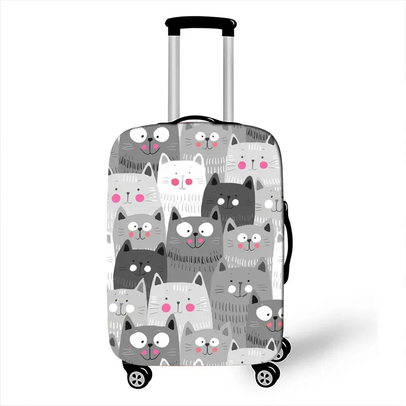 housse de bagage imprimée chien/chat mignon, accessoires de voyage, housses de bagages anti-poussière, housse de valise élastique pour boîtier de chariot