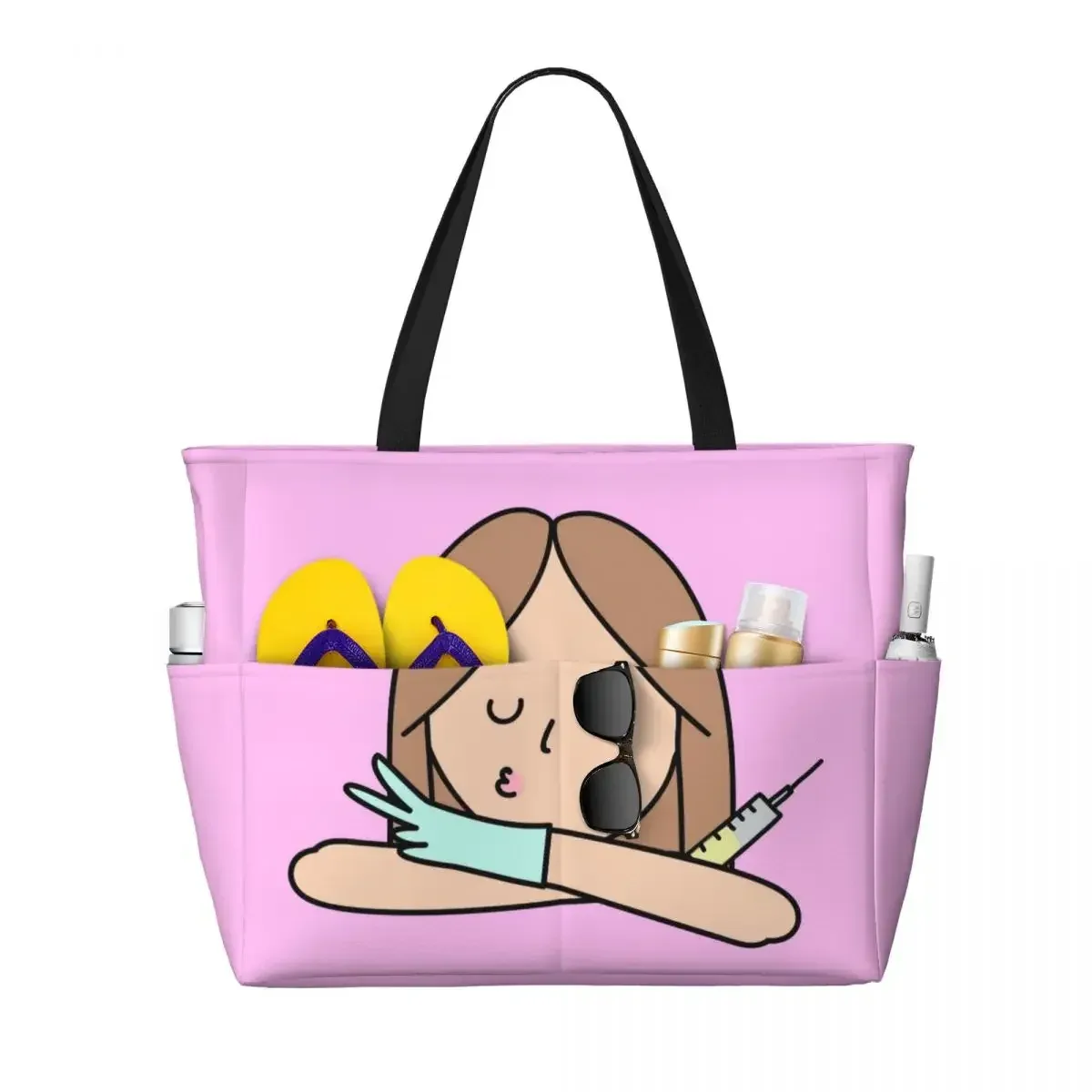sac fourre-tout de voyage médical personnalisé enfermera en apuros pour femmes, sacs d'épicerie à bandoulière de grande capacité