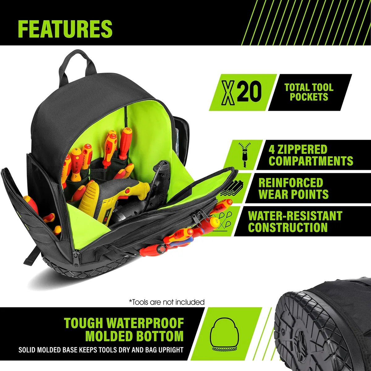 jakah-sac à dos à outils épais rapduty avec plastique astronomique, sacoche pour électricien, cadeau pour homme, hl096, nouvelle collection