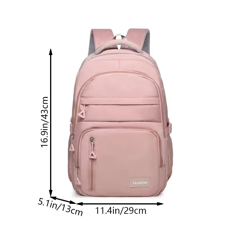 sac à dos de couleur neutre pour hommes et femmes, couleur pure, adapté aux voyages et sorties étudiants. conception de fermeture éclair multicouche.