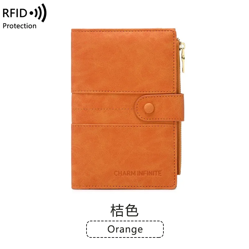 sac de passeport bloquant rfid, couleur unie pu, portefeuille à boucle zippée, porte-carte de billet, porte-passeport de voyage multifonctionnel